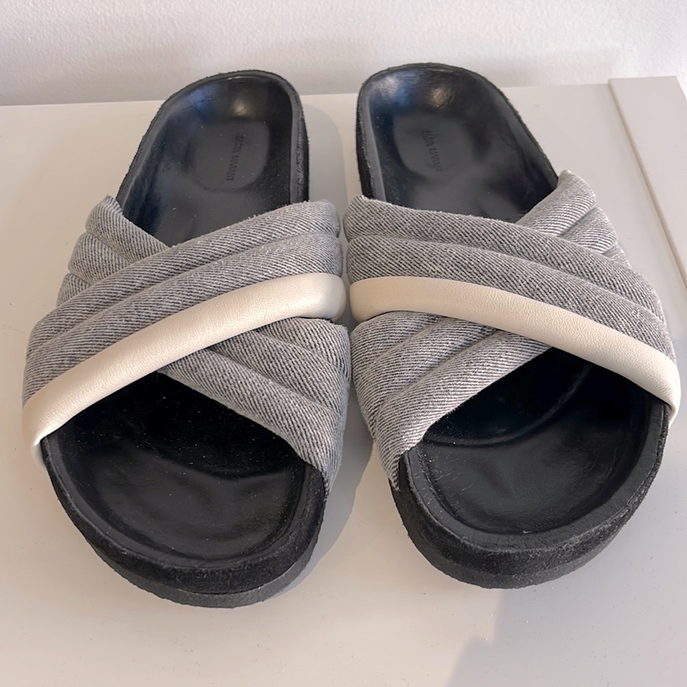 Isabel Marant padded criss-cross slides